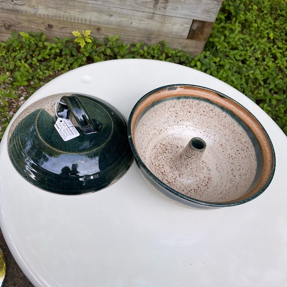 Farmhouse Pottery Steamer 2qt. Green and Blue glazed stoneware - Picture 3 of 6